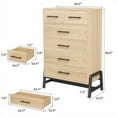 thumbnail image 3 of Commode 4+2 pour Chambre, Commode Haute de 46,6 Pouces, Tiroir Haut avec Rangement Autoportant, Coffre de Rangement en Bois pour Salon, Chambre, Entrée, 3 of 9