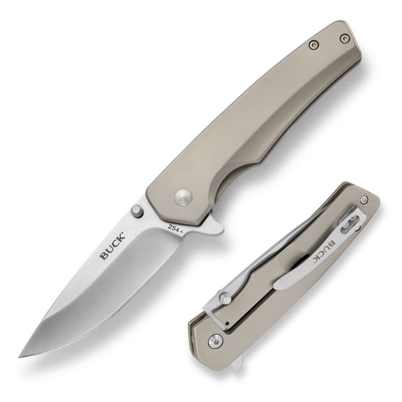 Buck Knives 254 Odessa Folding EDC Knife, 3-1/8” Pocket Knife Blade, Silver, 4.9 oz