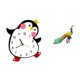 thumbnail image 5 of Reloj de pared,Reloj de pared silencioso y decorativo que no hace tictac,Reloj de pared silencioso de pingüino pequeño Reloj de madera,Estatua del pavo real,Estatua de pavo real,adorno de, 5 of 8