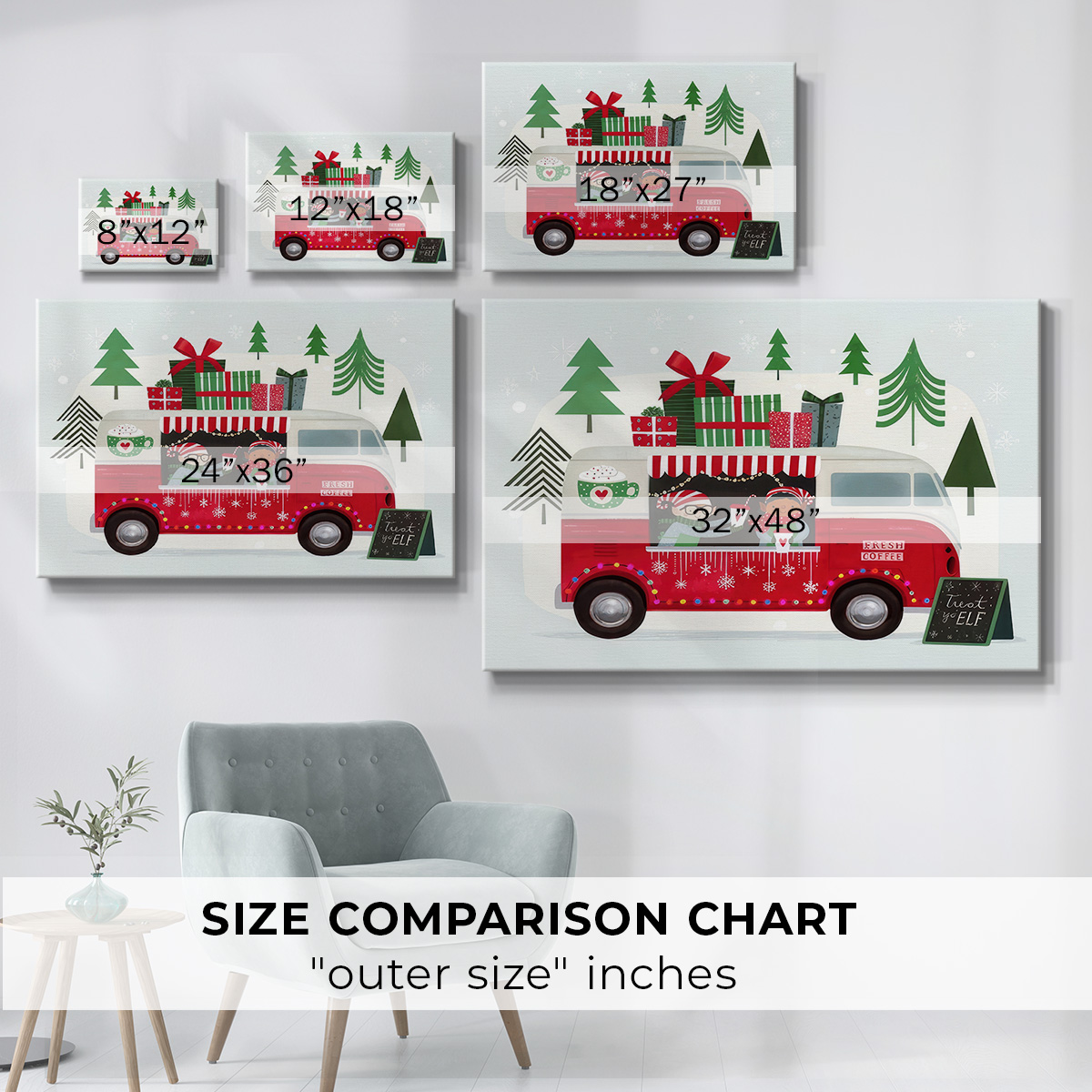 Santa's Foodtruck Collection A- Gallery Wrapped Canvas