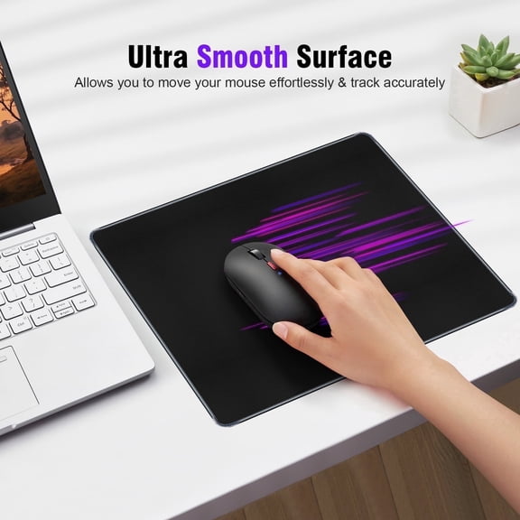 Mouse Pad Non-Slip Desk Mat for Computer Desk Office Essentials Desk Accessories 8.3x10.2In Black