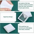 thumbnail image 4 of 48Pcs Plastic Jewelry Loose Diamond Gems Storage Boxes with Velvet Inside & Clear Window Square White 4x4x1.5cm, 4 of 6