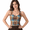 Vintage Windowpane, variant on Women's Padded Halter Crop Top, Ruched Strappy Back Sports Bra, S-XL, 1 Piece