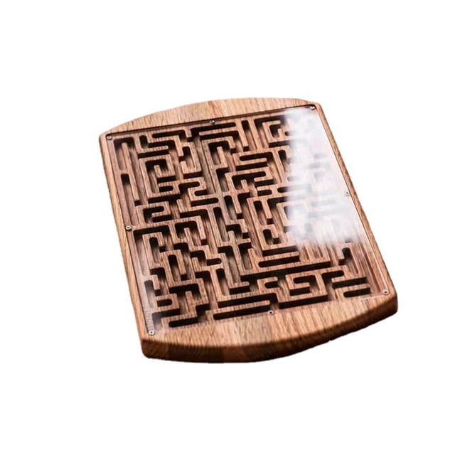 Juego de laberinto Laberinto de mármol con una canica de acero, Juguete de laberinto para niños, jóvenes y adultos, Juegos de rompecabezas de laberinto de madera