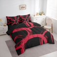 thumbnail image 3 of Homewish Red Black Graffiti 7-Piece Bedding Comforter Set,Modern Abstract Geometric King Bedding Sets,Stripe Lines Circle Bed Sheets For Men Women,Ultra Soft Home Decor Reversible, 3 of 8