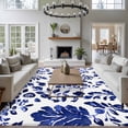 thumbnail image 4 of Flower Leaf Area&nbsp;Rug 5x8ft Spring Abstract Dark Blue Floral Vintage Retro Non-Slip&nbsp;Washable Square&nbsp;Rugs Soft Felt Indoor Floor Mat for Bedroom Kitchen Living Room Bathroom, 4 of 9