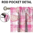 thumbnail image 3 of Fantasy Pink Butterfly Window Curtains, Geometric Plaid Pattern Rod Pocket Breathable Curtains, Lightweight Privacy Curtains Decor 2-Panel Set Soft Feel Easy to Clean for Living Room-W42xL54in, 3 of 6