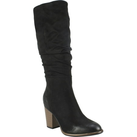 

Women s White Mountain Trunell Tall Slouch Boot Black Waxy Suedette 5.5 M