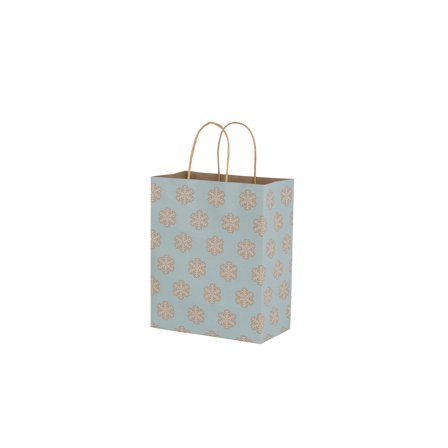 SSWBasics Medium - Blue Snowflake Paper Shopping Bags - Case of 100