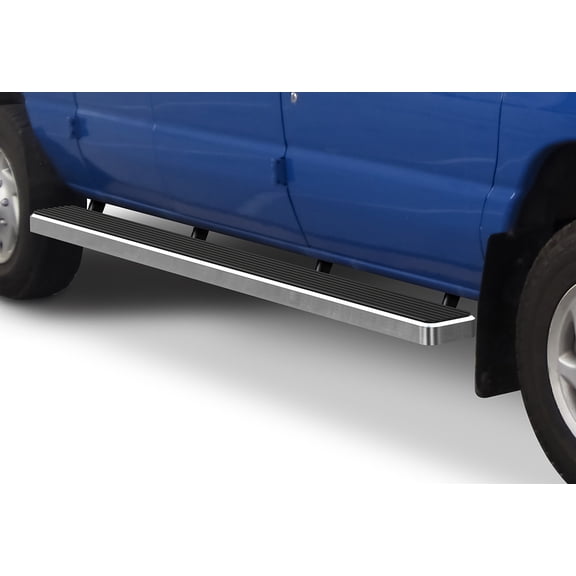 1999-2014 Ford Econoline Van (Full Size) (Driver 37 Inch/Passenger 96 Inch) Hairline Finish 5 Inch Van Door to Door Side Bar Side Step Running Board