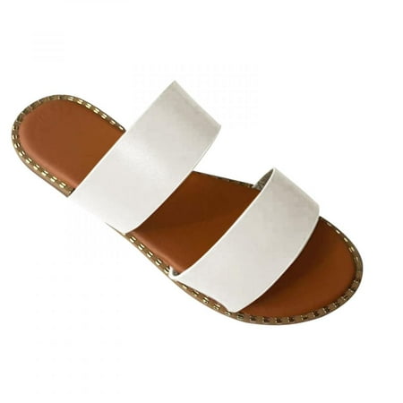 

Homedles Sandals Women- Casual Summer Flat Gift for women Open Toe Comfortable Sandals for Women White