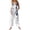#02Blue, variant on Linen Overalls for Women Plus Size Fit Casual Floral Printed Linen Jumpsuits High Waist Wide Adjustable Bib Overall Gray XL
