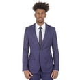 thumbnail image 2 of Porto Filo Men's 2 Piece Purple Windowpane Slim Fit Suit, 2 of 6