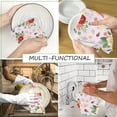 thumbnail image 4 of 2 Pcs Kitchen Towels Dishcloth Dish Towels Kitchen Towels Holiday Tea Towels Hand Towels for Kitchen Bathroom Housewarming Gifts Home Decoration 24 x 16 Inches (Rose Flower), 4 of 5