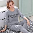thumbnail image 1 of Pijamas de manga larga para mujer, conjunto de dos piezas de seda de leche, sección delgada, ropa de dormir transpirable, ropa de casa para estudiantes, Primavera, 1 of 4