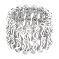 thumbnail image 3 of Anillo elástico elegante para mujer, 2 en 1, pulsera, anillo, plata con diamantes de imitación, 3 of 7