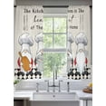 thumbnail image 2 of The Chef Sheer Curtains 72 inches Long 2 Panels Set Gnome Kitchen Linen Black Buffalo Plaid Tiers Sheers Rod Pocket Small Window Short Curtains for Kitchen Cafe, Each 52" W x 72" L, 2 of 7