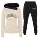thumbnail image 4 of Gibobby Conjuntos de sudadera con bloques Conjunto de dos piezas con sudadera con capucha y manga larga con estampado de para mujer(Beige,XL), 4 of 5