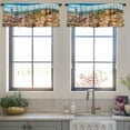 thumbnail image 4 of LALILO Kitchen Curtain Valance Green Hill Landscape Landscape Rod Pocket Window Curtain 52"x 18" Set of 2, 4 of 7