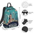 thumbnail image 2 of Fuzoiu Let's go Travel Print Lightweight Daypack,Weekender Bag for Men and Women, Travel Backpack with Padded Straps for School, Travel & Work, 2 of 7