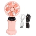 thumbnail image 3 of Ventilador de cuello Modo de 5 velocidades Flujo de aire fuerte Indicador de batería LED Ventilador de mano USB manos libres desmontable para viajes de oficina a casa, 3 of 14