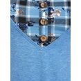 thumbnail image 4 of Camiseta Cuello Redondo a Cuadros Tamaño Plus Rosegal Camisetas tallas grandes, 4 of 5