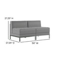 thumbnail image 5 of Emma + Oliver 2 Piece Gray LeatherSoft Modular Reception Lounge Set - Reception Bench, 5 of 9