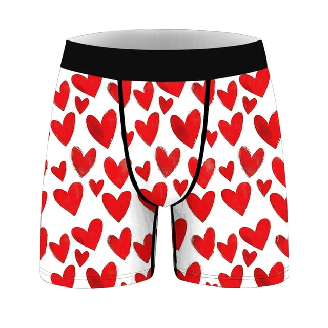 Valentine's Day Men's Novel Digital Printing Breathable Close Fitting Comfortable Boxers