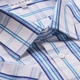 thumbnail image 2 of Modena Men's M199DDSS Cotton Blend Short Sleeve Plaid Dress Shirt - Blue - 20T, 2 of 2