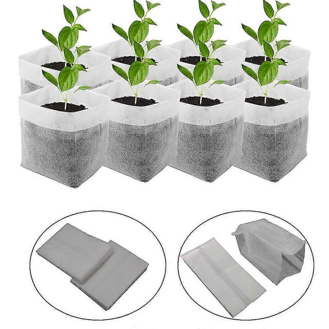50-100 unidades Bolsas para semillas de jardín Bolsas de vivero biodegradables Bolsas de tela para semilleros Bolsas de plantación para macetas de jardín 15x19cm - 50 unidades