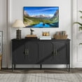 thumbnail image 4 of Buffet Moderne de 59 Pouces Noir – 4 Portes, 2 Tablettes Ajustables, Rangement Spacieux – Table Console pour Salon, Salle à Manger, Cuisine, Entrée – Noir, 4 of 8