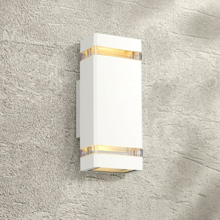 Patio And Decking Designs Possini Euro Design Modern Outdoor Wall Sconce Fixture White 10 1/2