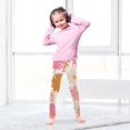 thumbnail image 5 of Girl's Legging Full-Length Colorful Print Tights For Dance Gym Everyday Wear Pink Daisies, 5 of 8