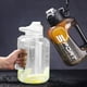 thumbnail image 1 of Botella de agua con marca de graduación, incluye pajita, diseño deportivo a prueba de fugas, color blanco, para gimnasio, camping y uso al aire libre, botella de hidratación portátil. Blahzhy, 1 of 9