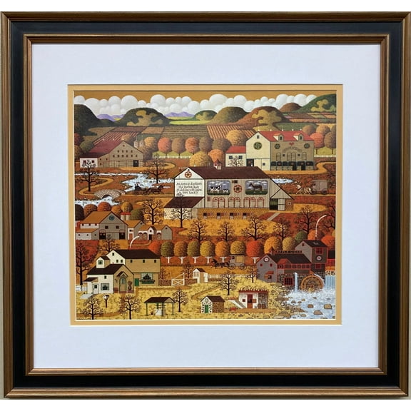 Charles Wysocki "Amish Autumn" New CUSTOM FRAMED Art Americana Generic