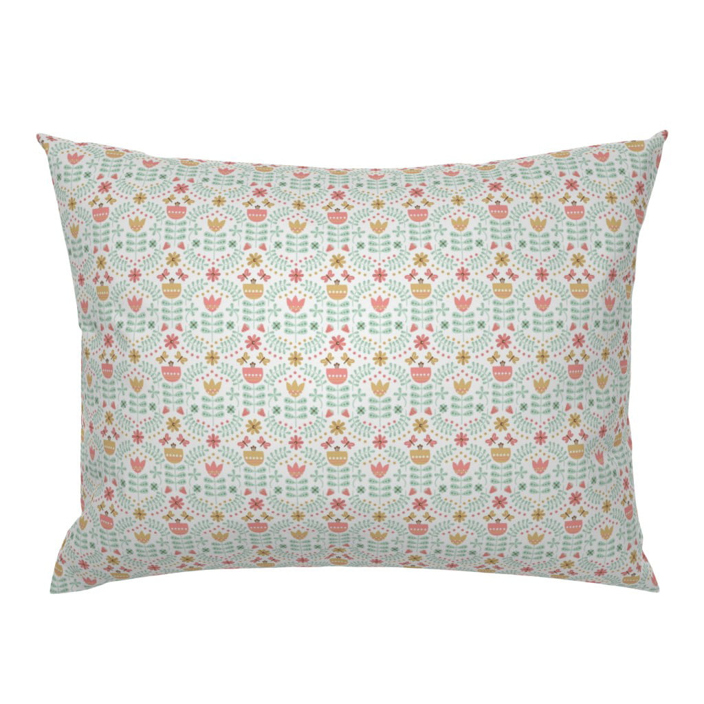 Floral Watercolor Navy Pillow Sham by Roostery 