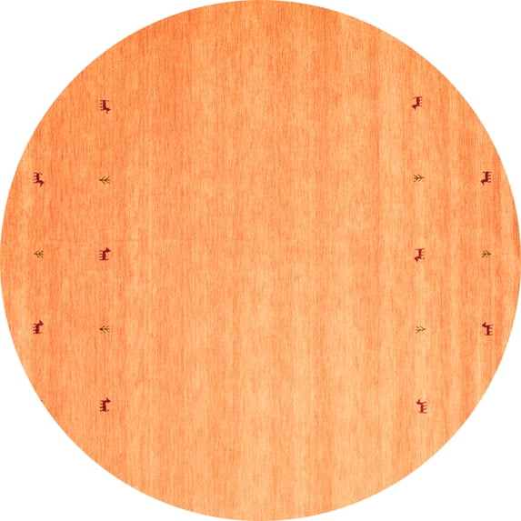 Ahgly Company Indoor Round Abstract Orange Contemporary Area Rugs, 5' Round