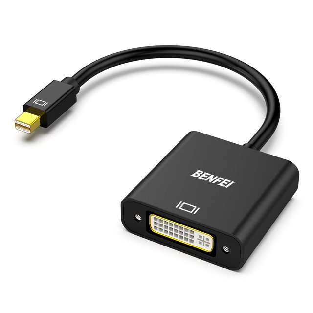 Mini DisplayPort vers DVI, Benfei Mini DP vers DVI Plaqué Or (Compatible Thunderbolt) Adaptateur Mâle vers Femelle Compatible avec MacBook Air/Pro, Microsoft Surface Pro/Dock, Moniteur, Projecteur et Plus