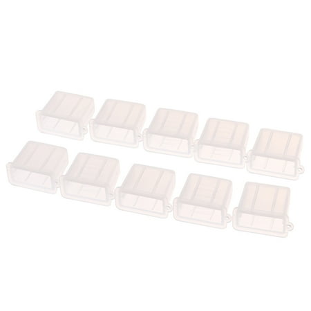 

(Transparent) 10Pcs New USB Type A Male Anti-Dust Plug Stopper Cap Cover Protector