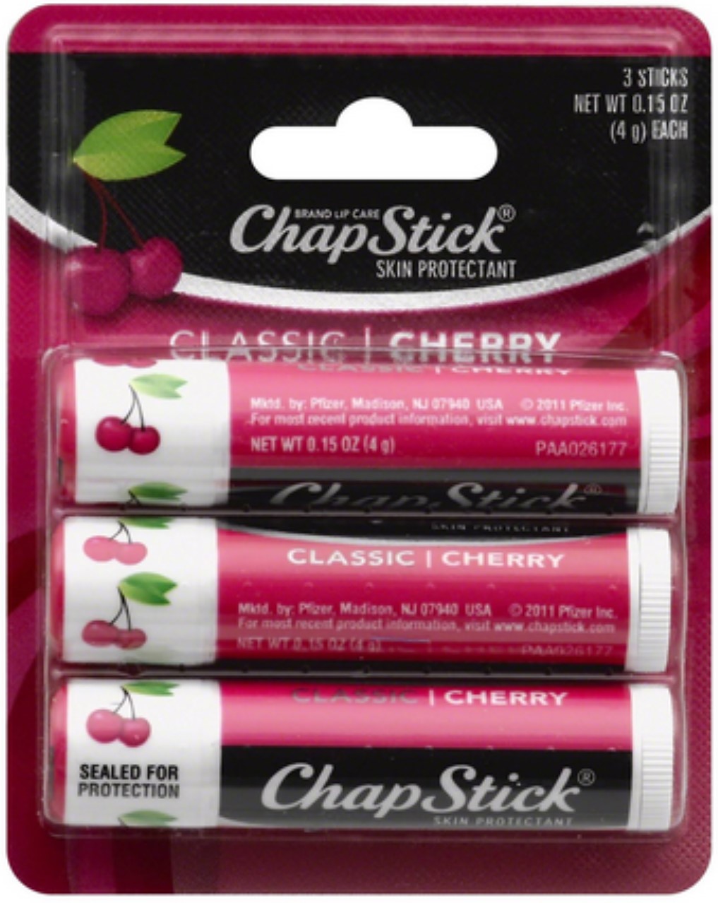 chapstick brand chapstick on 6 Pack Chapstick Lip Balm Cherry 0 45 Oz Walmart Com Walmart Com