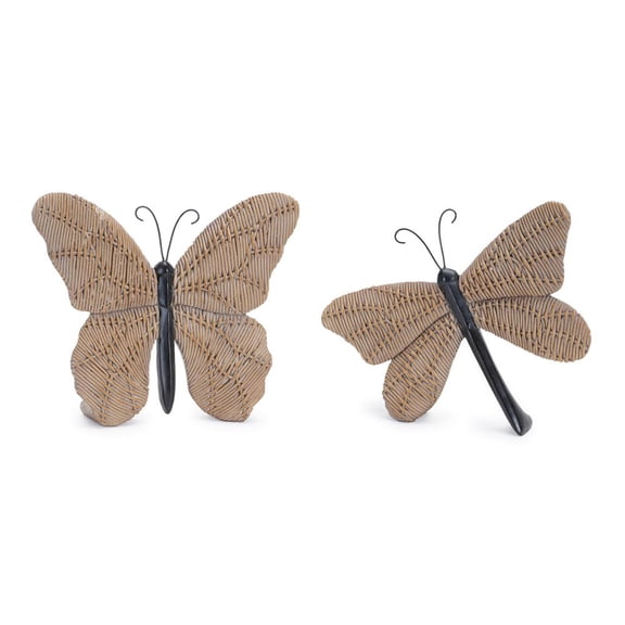 Melrose International LLC Butterfly and Dragonfly (Set of 4) 6"H Resin/Metal