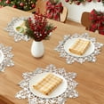 thumbnail image 2 of Set of 6 Snowflake Shape Placemats, Kitchen Table Mat, Seasonal Holiday Christmas Place Mats for Party Dining Table White 15inch, 2 of 6
