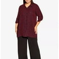 thumbnail image 4 of Avenue Women's Plus Size Elbow Length Relaxed Fit Longline Blouse, 4 of 5