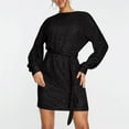 thumbnail image 5 of Zedker Women's Sequin Sparkly Glitter Party Club Dress Long Sleeve Short Cocktail Holiday Party Dresses Plus Size Black L, 5 of 9