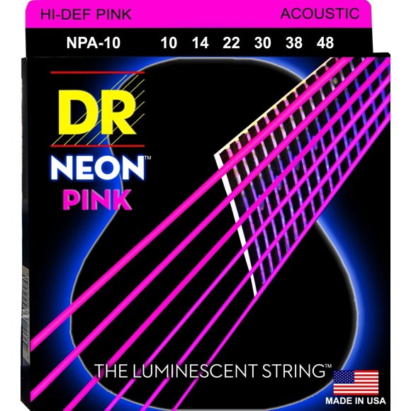 Dr Npa-10 Neon Pink Acoustic Guitar Strings