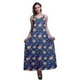 thumbnail image 1 of Bimba Robe Longue Maxi de Soirée pour Femmes en Rayonne à Imprimé Floral, Dos Nu, à Bretelles Spaghetti - Très Petit, 1 of 5