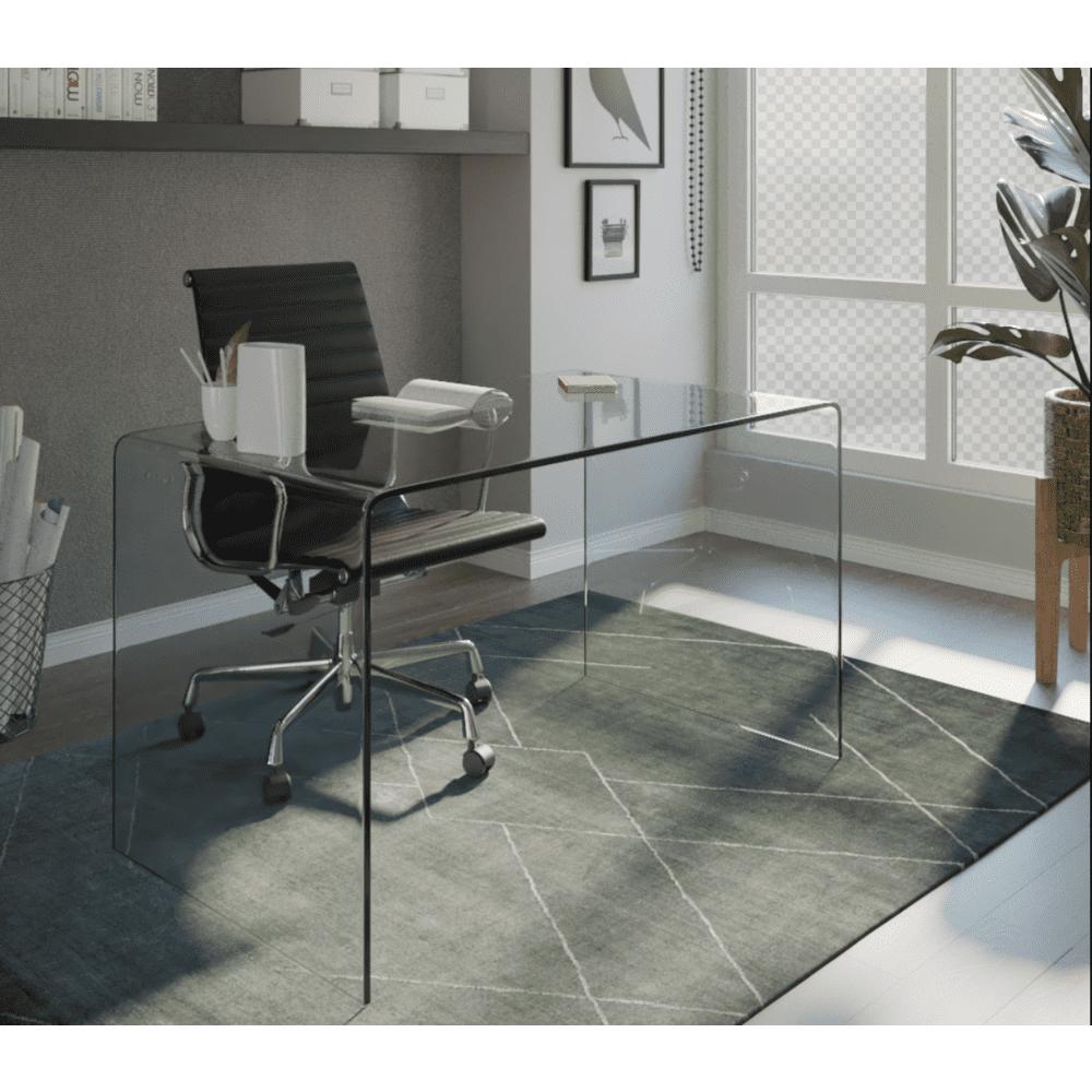 Bent All Glass (Tempered) Computer Desk