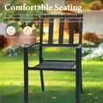 thumbnail image 5 of SUMMIT LIVING 9-Piece Outdoor Dining Set with Large Square Table & Stacking Chairs for 8-Person, Black, 5 of 14