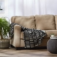 thumbnail image 3 of Contemporary Home Living Black and White Rectangular Jacquard Cotton Decorative Throw 50" x 60", 3 of 3
