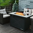 thumbnail image 4 of Costway 60,000 BTU Outdoor Rectangle Gas Fire Table W/ Ceramic Tabletop Ideal for Backyard Poolside, 4 of 10